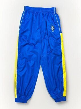 🇧🇷⚽ Vintage Nike Brazil National Team Track Pants – Royal Blue/Yellow